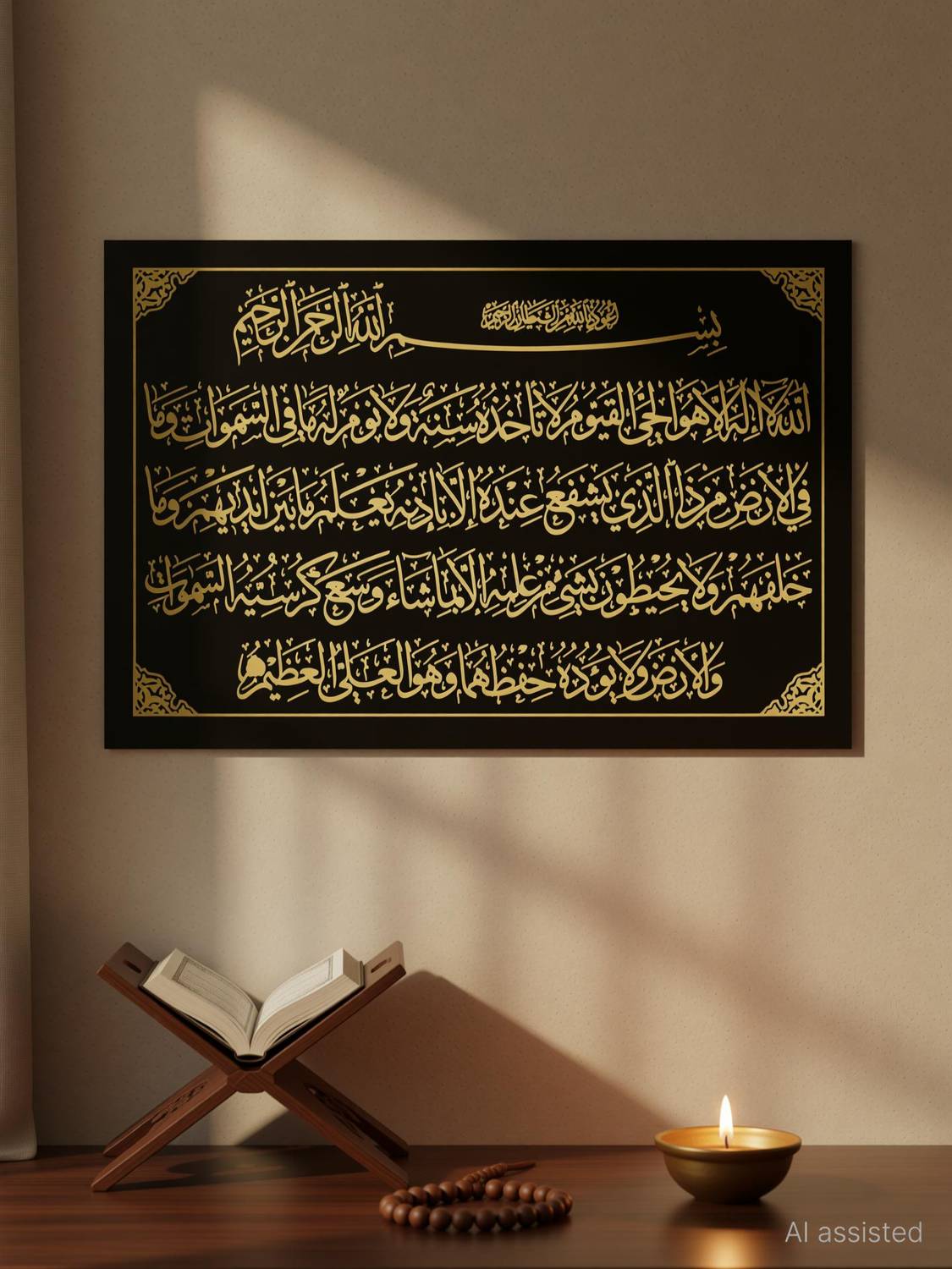 Ayatul Kursi Poster for Islamic Wall Poster Ads Spiritual Religious Islamic Lover Poster Humanity Peace Prosperity Poster Paper Print