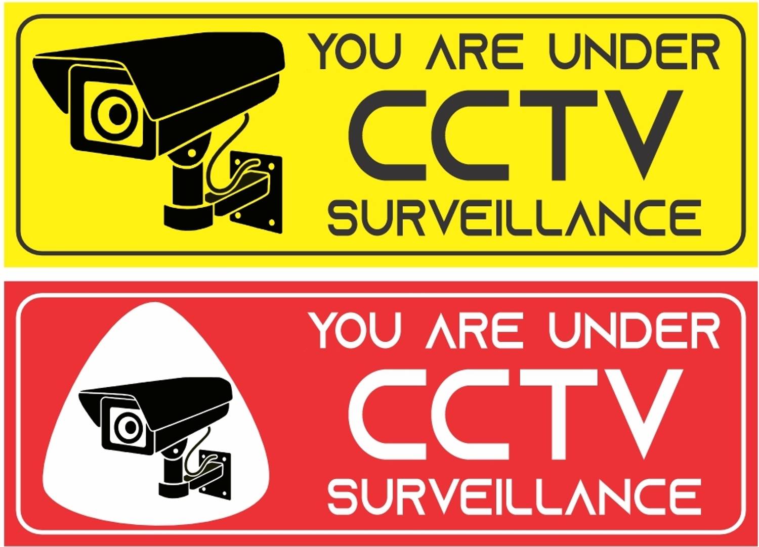 AKPrint 32 cm X 11 cm CCTV SURVEILLANCE STICKER PAPER (WATER PROOF) Self Adhesive Sticker
