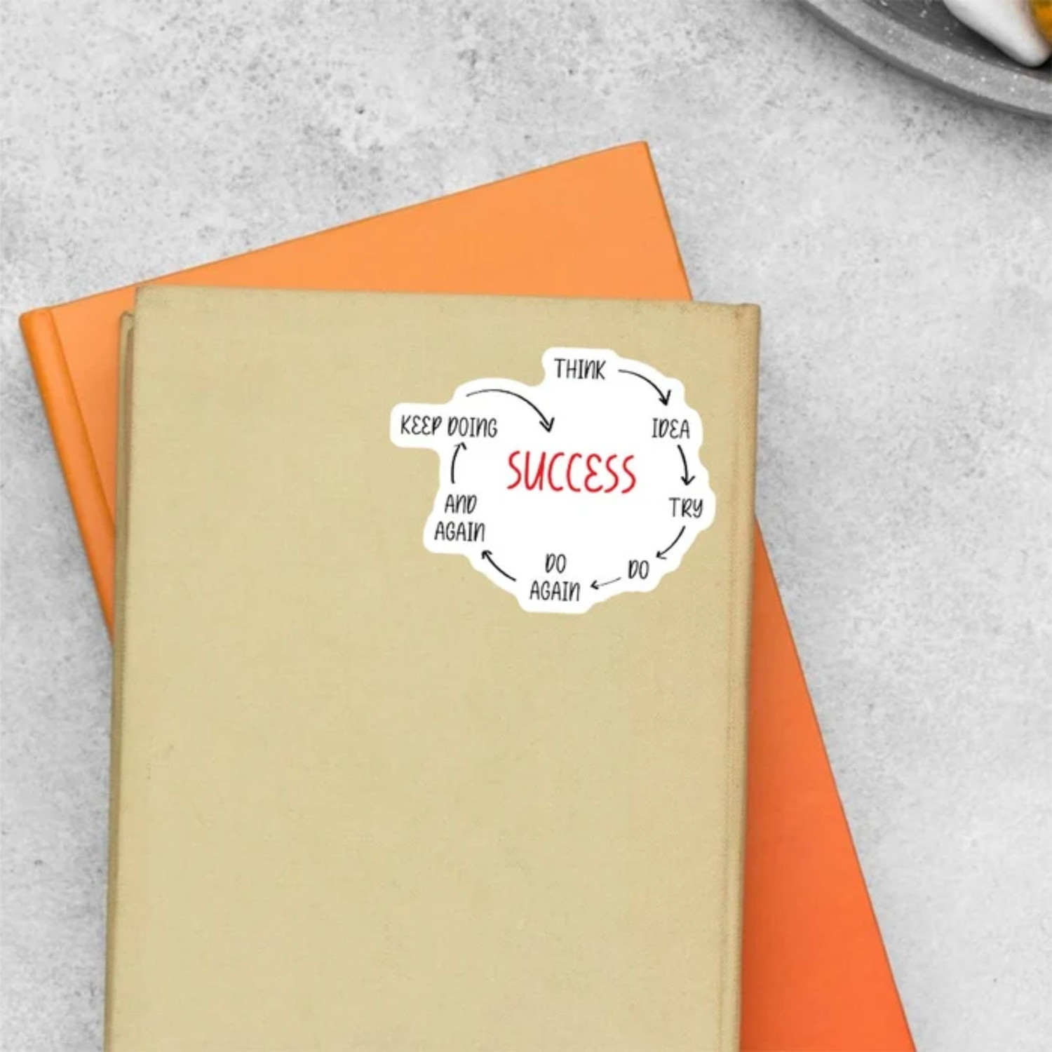 Image of ESTLIO 6 inch Motivation Sticker Think Idea Do Again Keep Doing Motivational Decal for Laptop Removable Sticker