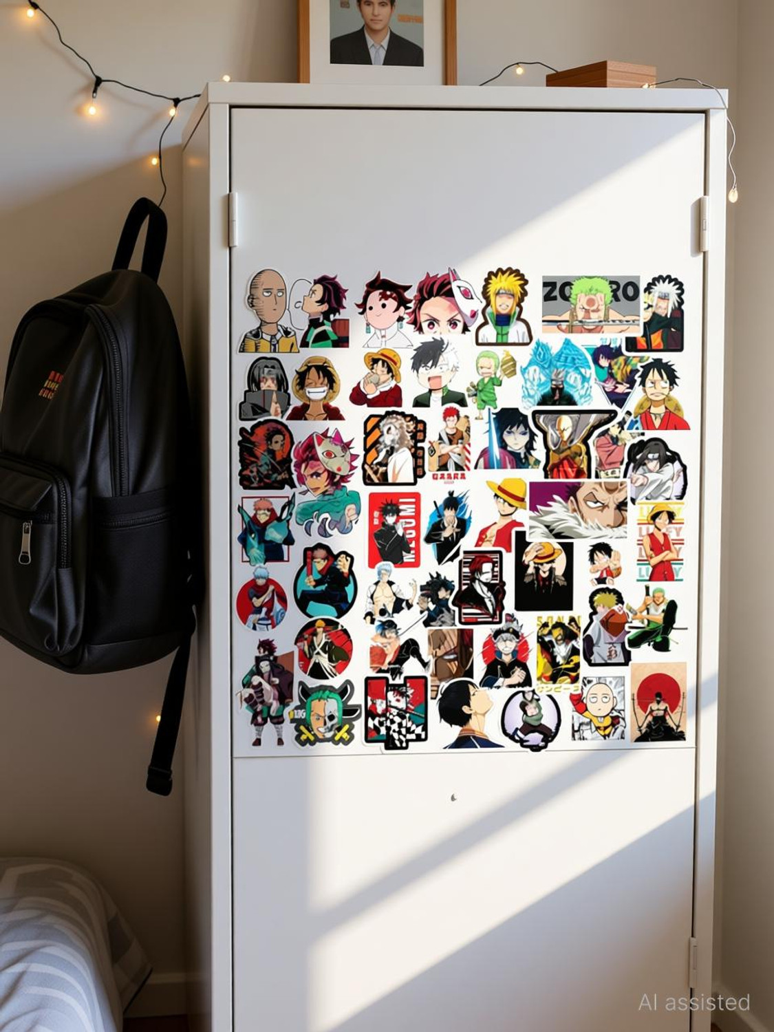 Image of SAMANTA WALA 1.5 inch Multi Anime Sticker For Phone, Laptop, Notebook, etc. Pack of 50 Self Adhesive Sticker