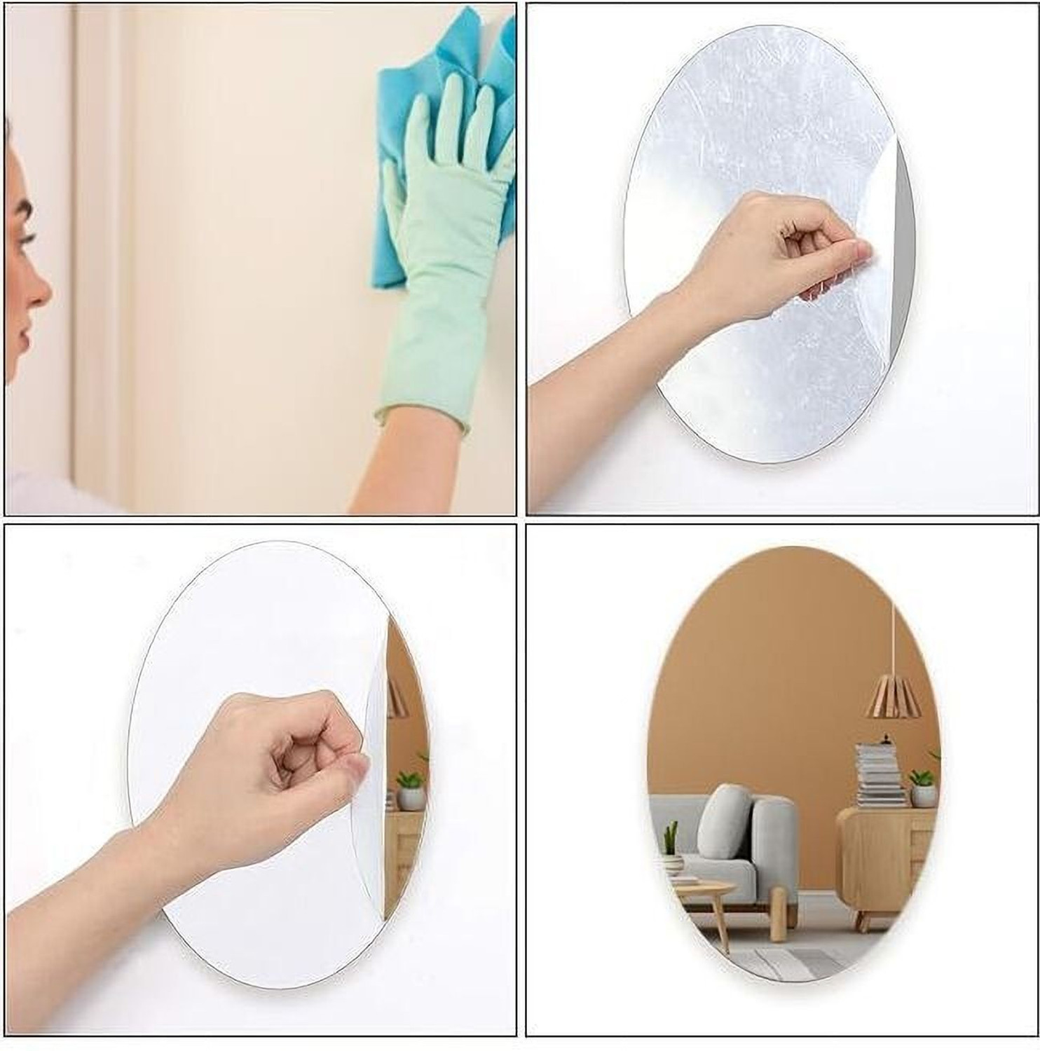 Image of Abarro 20 cm Aarro 2mm thik mirror sitikers Self Adhesive Sticker