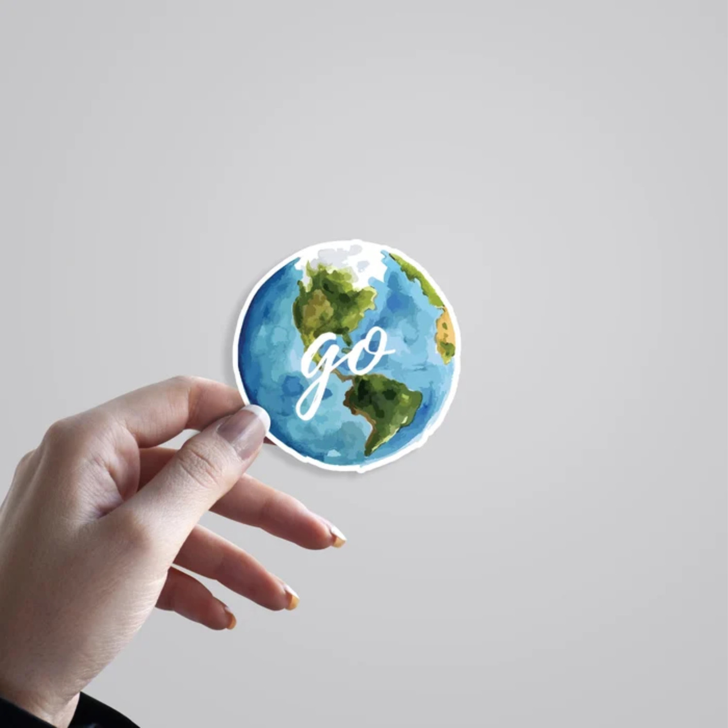 Image of ESTLIO 6 inch 3 Pcs Go World Earth Globe Sticker Set for Laptop Car Bike Helmet Notebook Removable Sticker