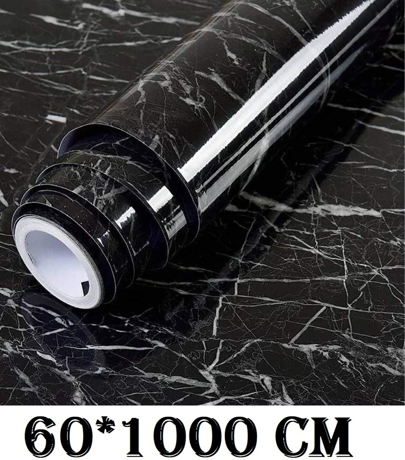 Image of SIRTERIQ 1000 cm Aluminum Shining Marble Foil Waterproof Premium Roll For Kitchen Self Adhesive Sticker