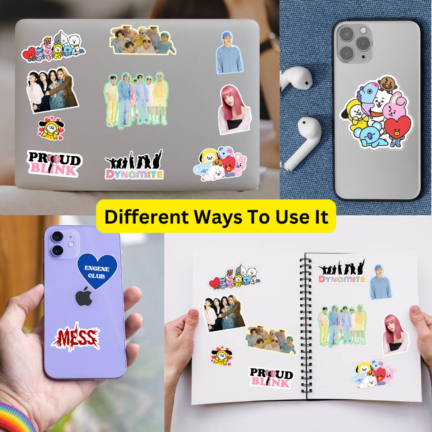 The K Fandom 21 cm BTS - BLACKPINK - TXT - Enhypen Stickers Total