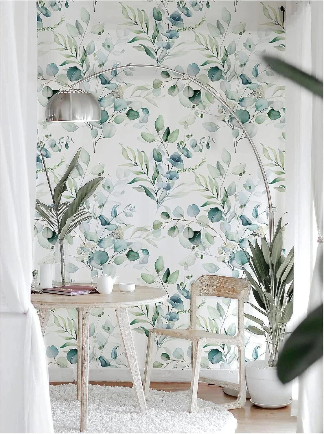 Image of FOKRIM 300 cm ST floral green white 45x300 - PK5 Self Adhesive Sticker