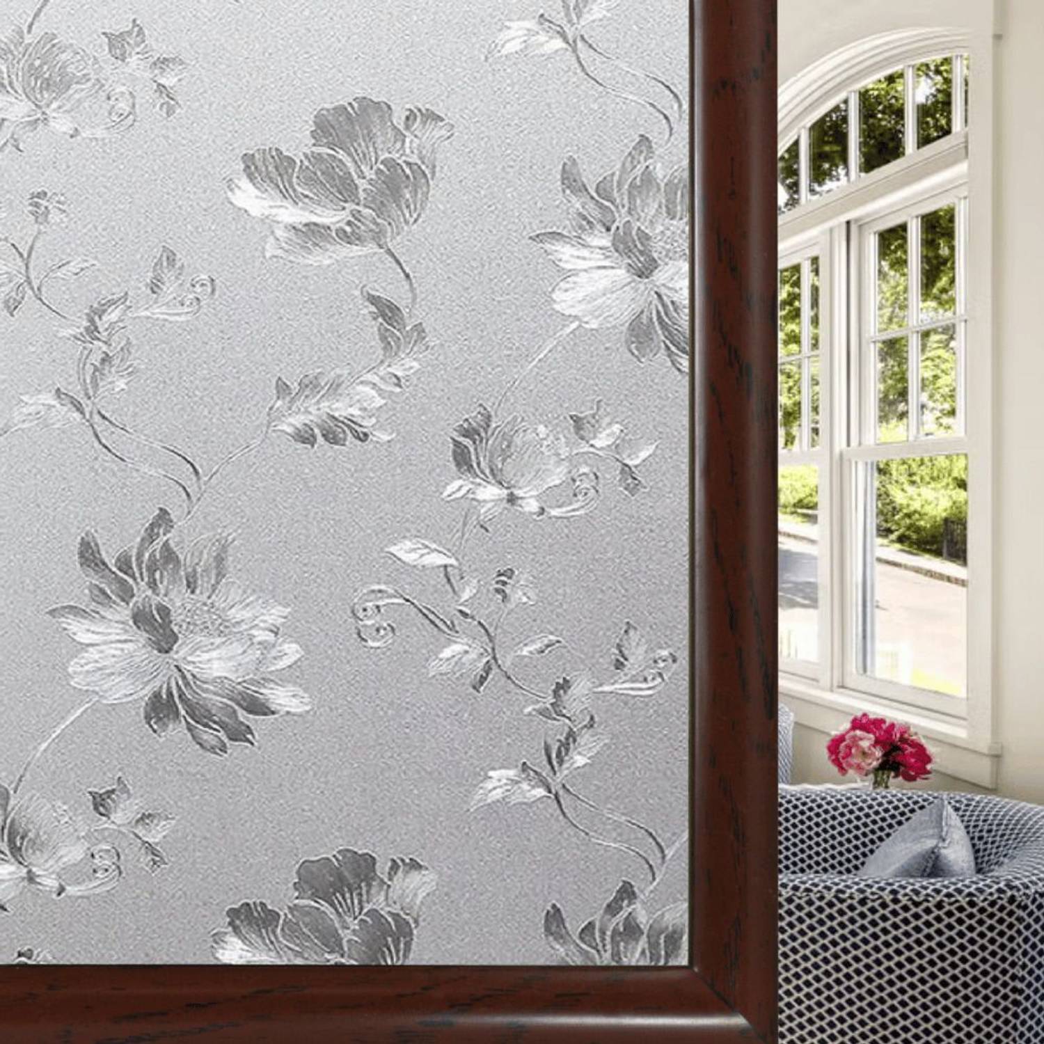 A1 Decor 30.48 cm Privacy Window Film Glass Frosted Decorative UV Ray-LFF-12X120 Inch Self Adhesive Sticker