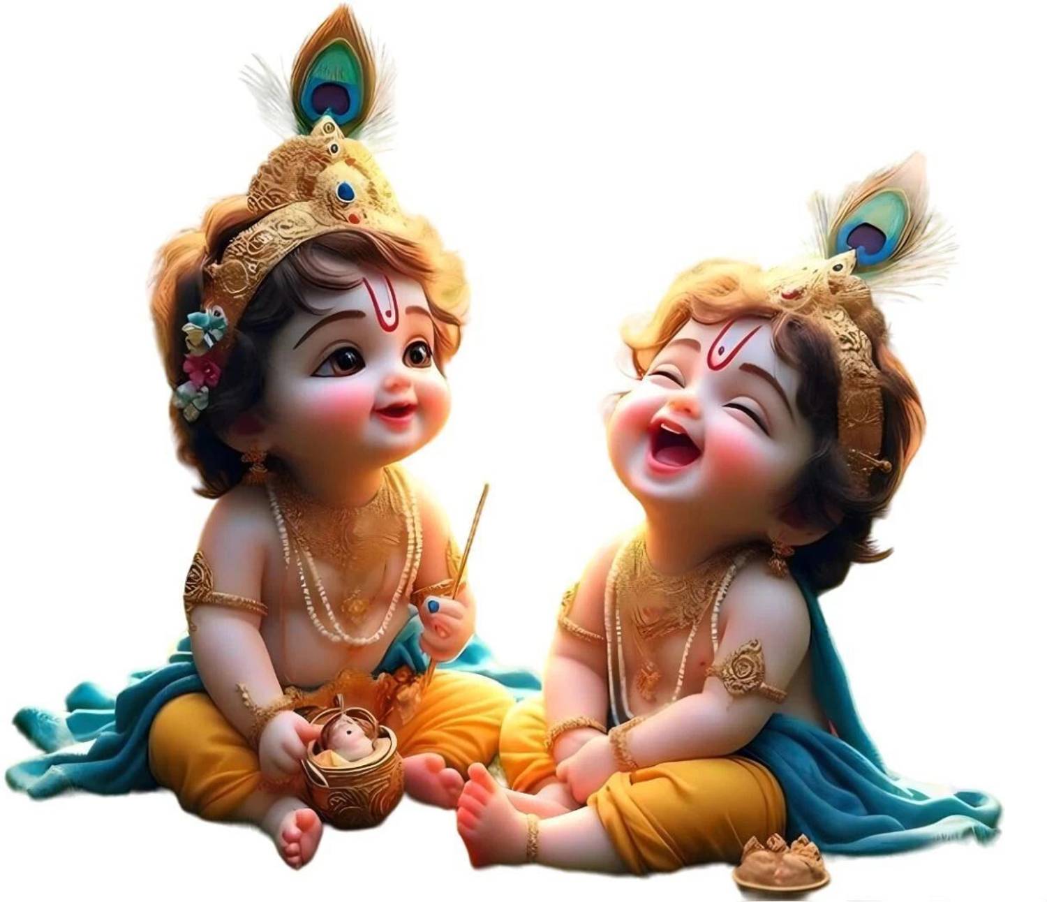 Ajay craft 47.5 cm RD619 Baby Cute Bal Gopal Krishna Laughing Self Adhesive Sticker