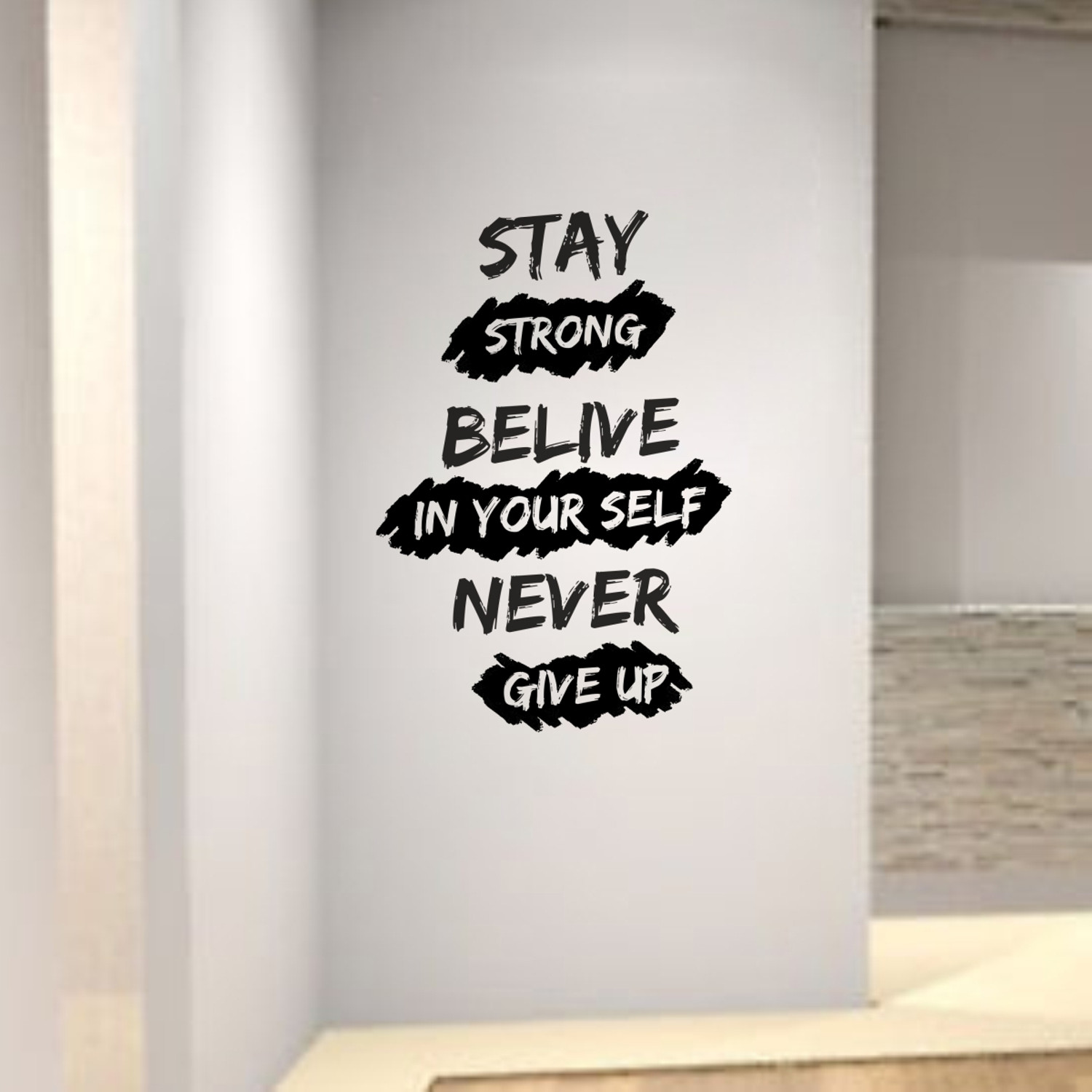 Image of Decal O Decal 55 cm inchStay Strong Believe in Yourself Never Give Up inch Quote for Office, School Self Adhesive Sticker
