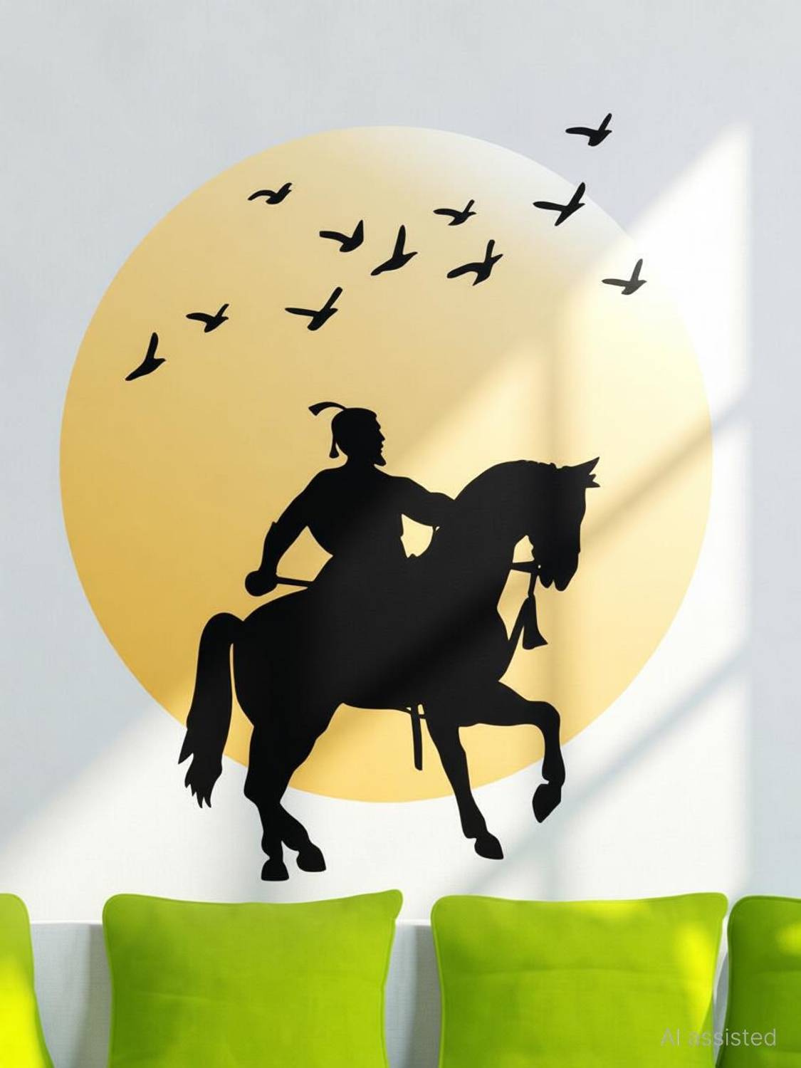 Archi Graphics Studio 56 cm globaL graphics decorative chatrpati shivaji wall sticker (pvc vinyl) Self Adhesive Sticker