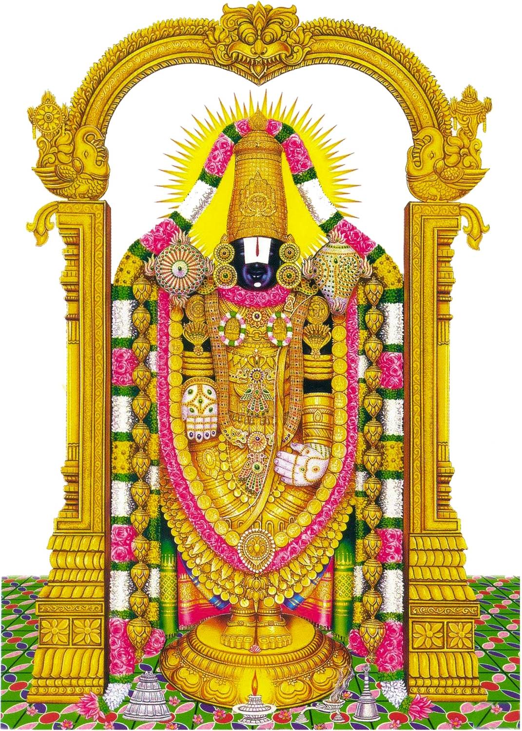 Aashrut decor 58 cm Lord Venkateswara swamy Self Adhesive Sticker