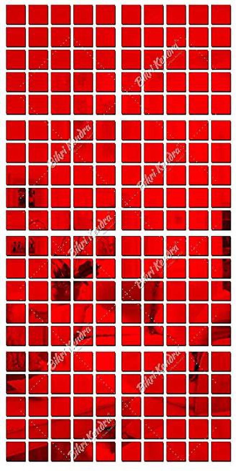 Bikri Kendra 3 cm 200 Square Red - 3D Acrylic Mirror Stickers for Wall Self Adhesive Sticker