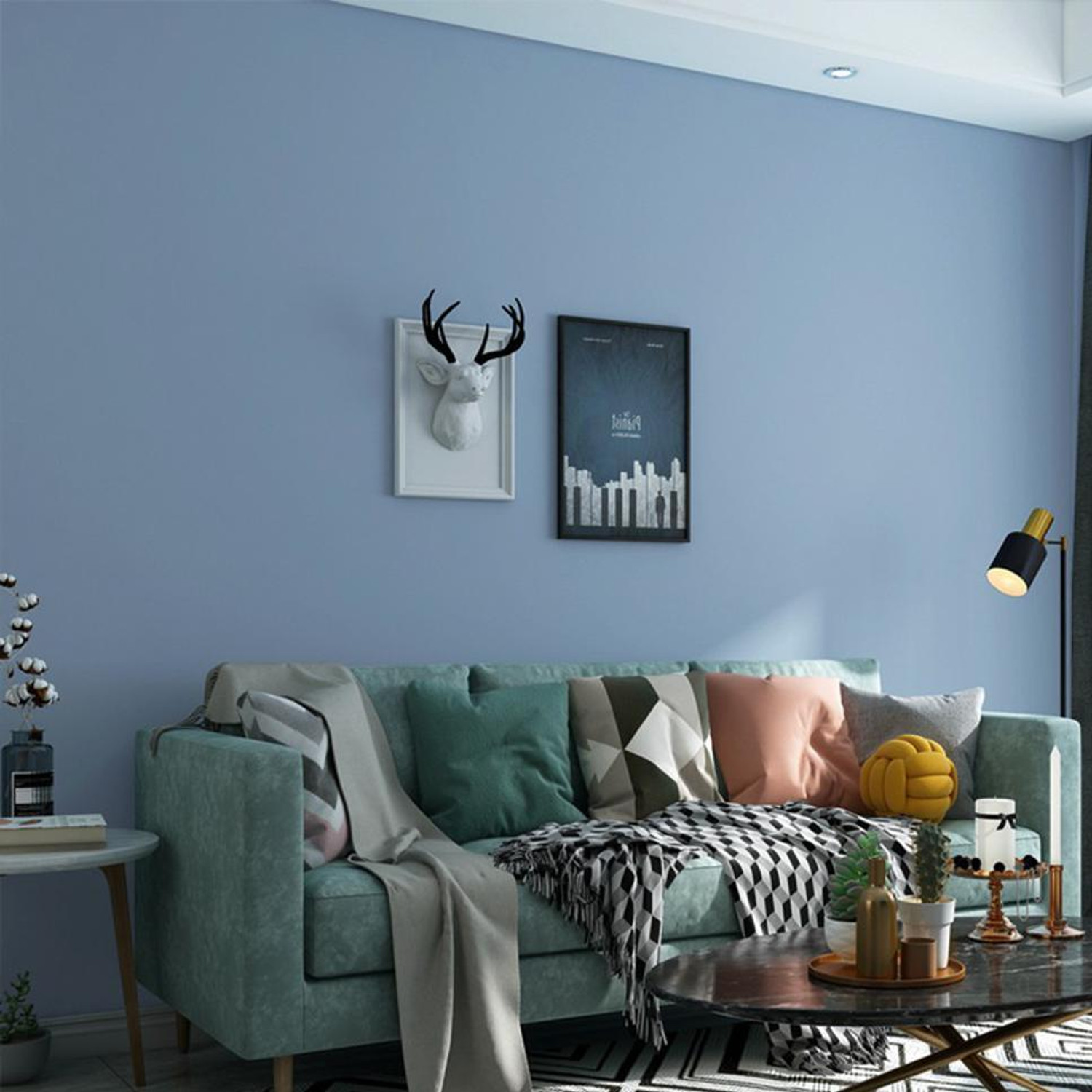 Image of Flipkart SmartBuy 500 cm Wall Stickers Wallpaper Home Decoration Solid Blue Self Adhesive Self Adhesive Sticker