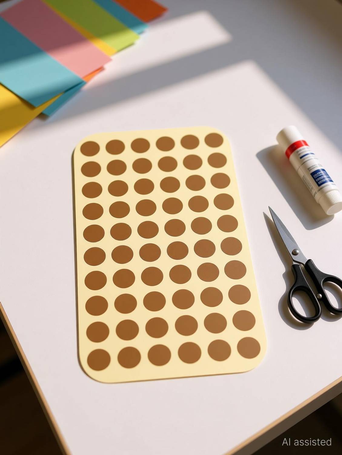 BlackDreams 1.2 cm 1800Pcs 12mm (0.5 inch) Dots Sticker Round Circle Labels Self Adhesive (Brown) Self Adhesive Sticker