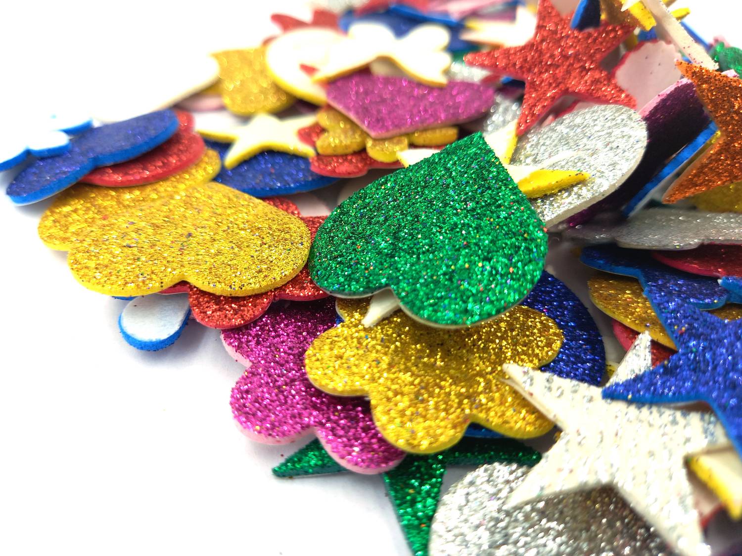 Redge 1 inch Foam Sticker Mini Hearts, Star, Smiley and Flower for Kids, Art and Craft Work Self Adhesive Sticker