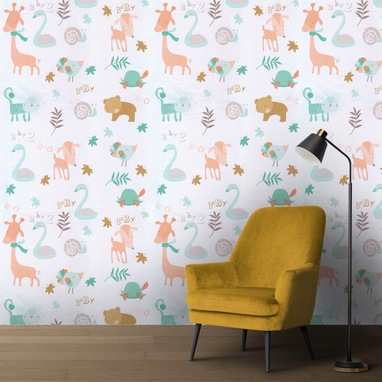 Image of Flipkart SmartBuy 200 cm White Kids Animal Decoarative Wallpaper (200 cm X 45 cm ) Self Adhesive Sticker
