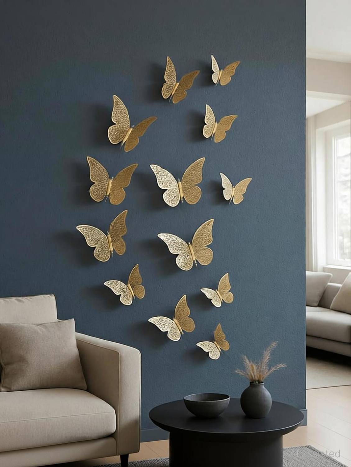 BLISSBORN 4.5 inch 12pcs 3D Home Decor Butterfly with Sticking Pad Removable Sticker