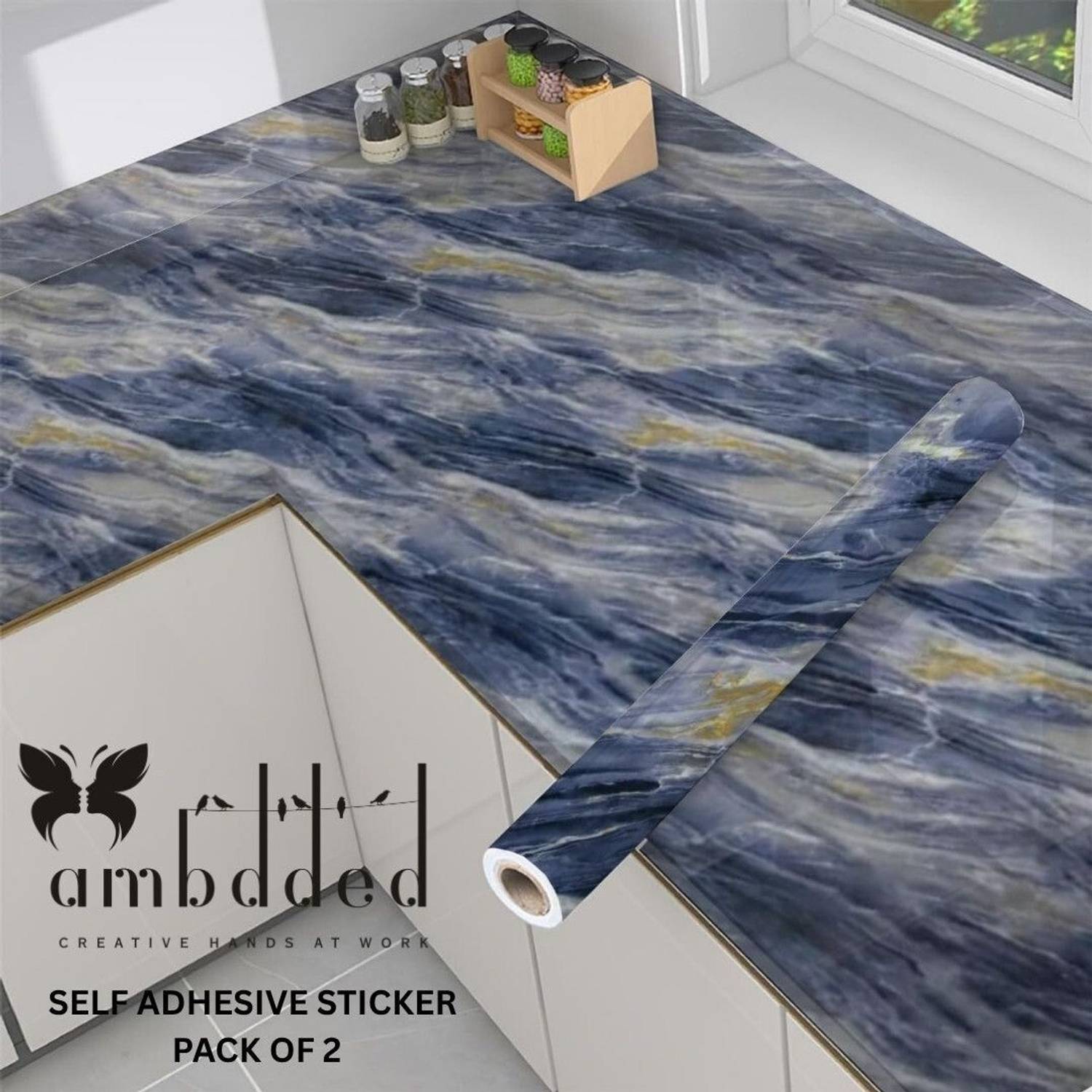 AMBDDED 200 cm AMB-STICKER-84-PACKOF-2 Self Adhesive Sticker