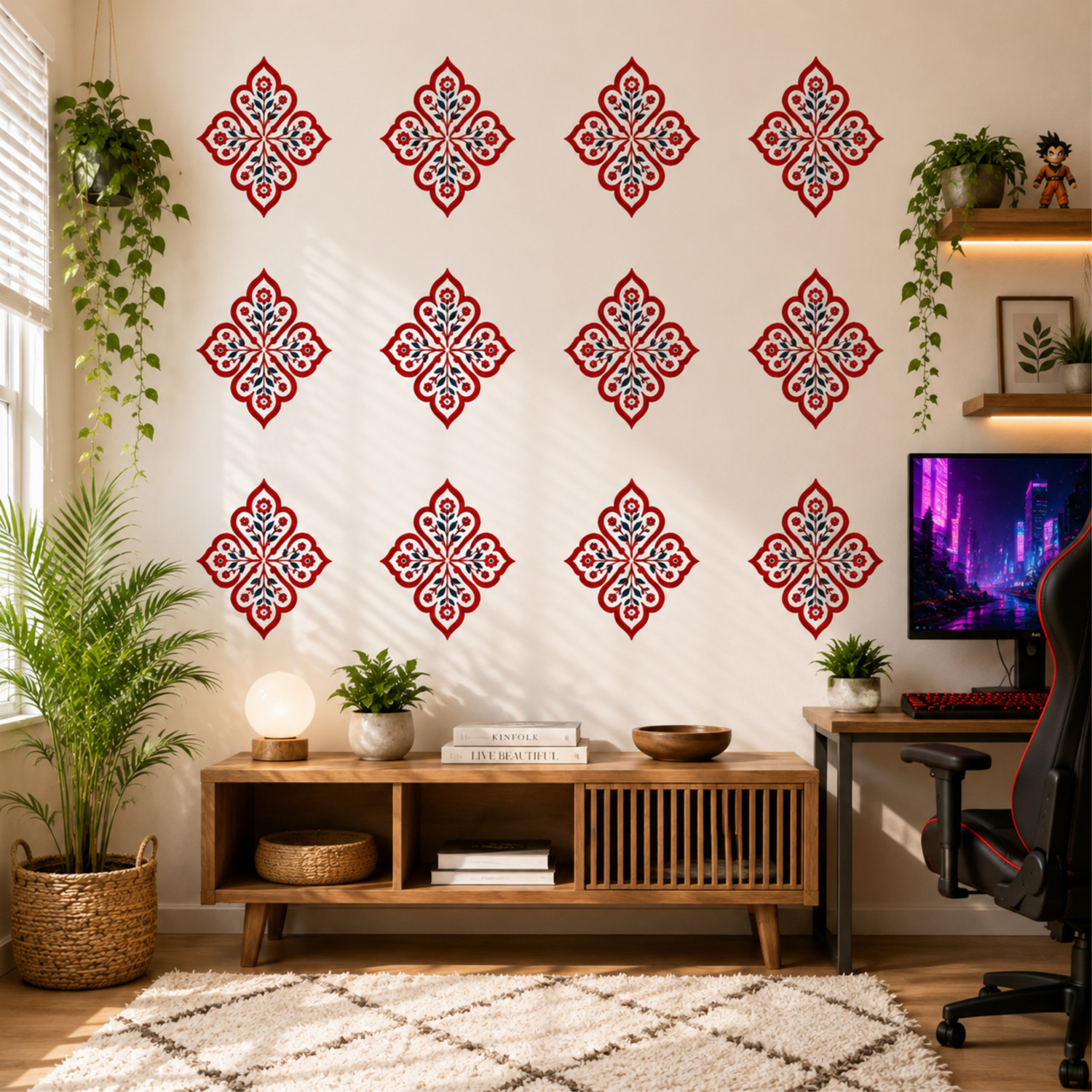 Image of ESTLIO 4 inch Decorative Wall Sticker 4 x 4 Inch self Adhesive Wall Decals for Home Decor Self Adhesive Sticker