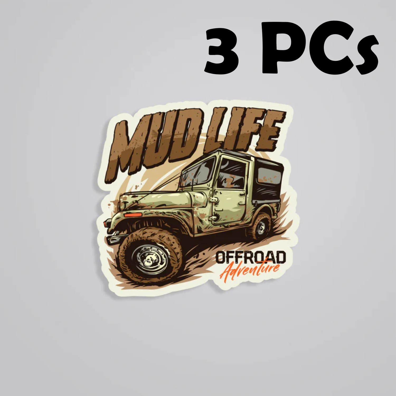 Image of ESTLIO 6 inch Mud Life Offroad 4x4 Adventure Truck Graphic Decal Removable Sticker