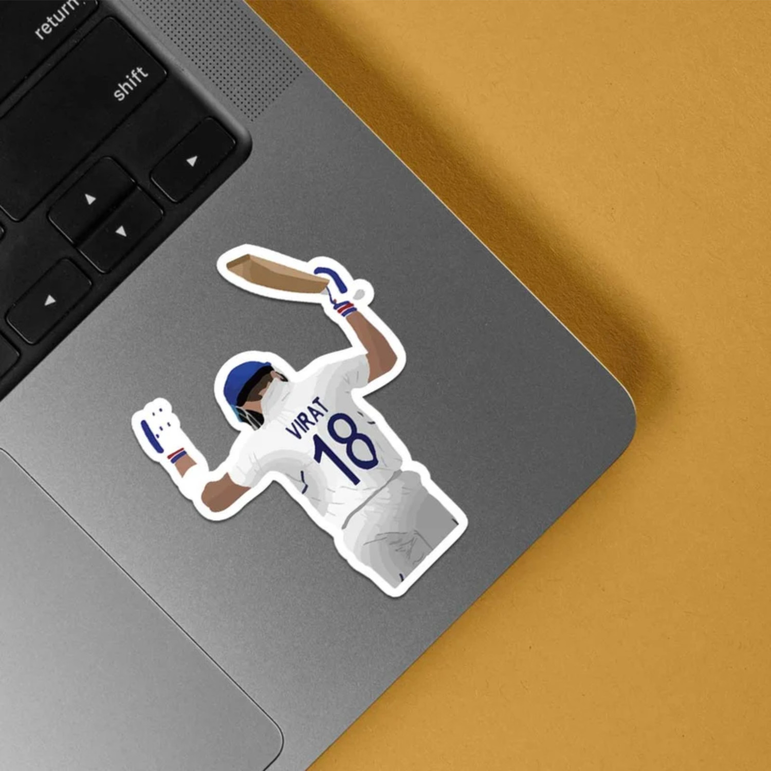 Image of ESTLIO 6 inch Cricket Player 18 Graphic Vinyl Sticker for Laptop Bike Car Helmet Mobile Decor Removable Sticker