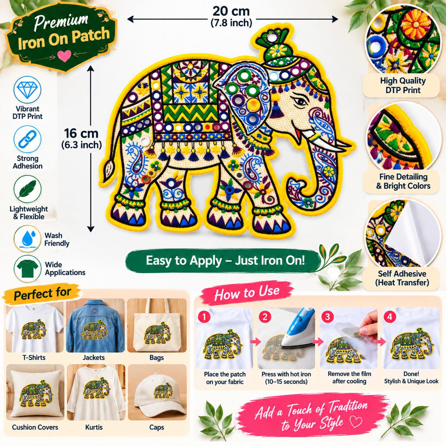 Image of CreativeNdecore 7.8 inch Hathi Mere Sathi DTF Self Adhesive Sticker