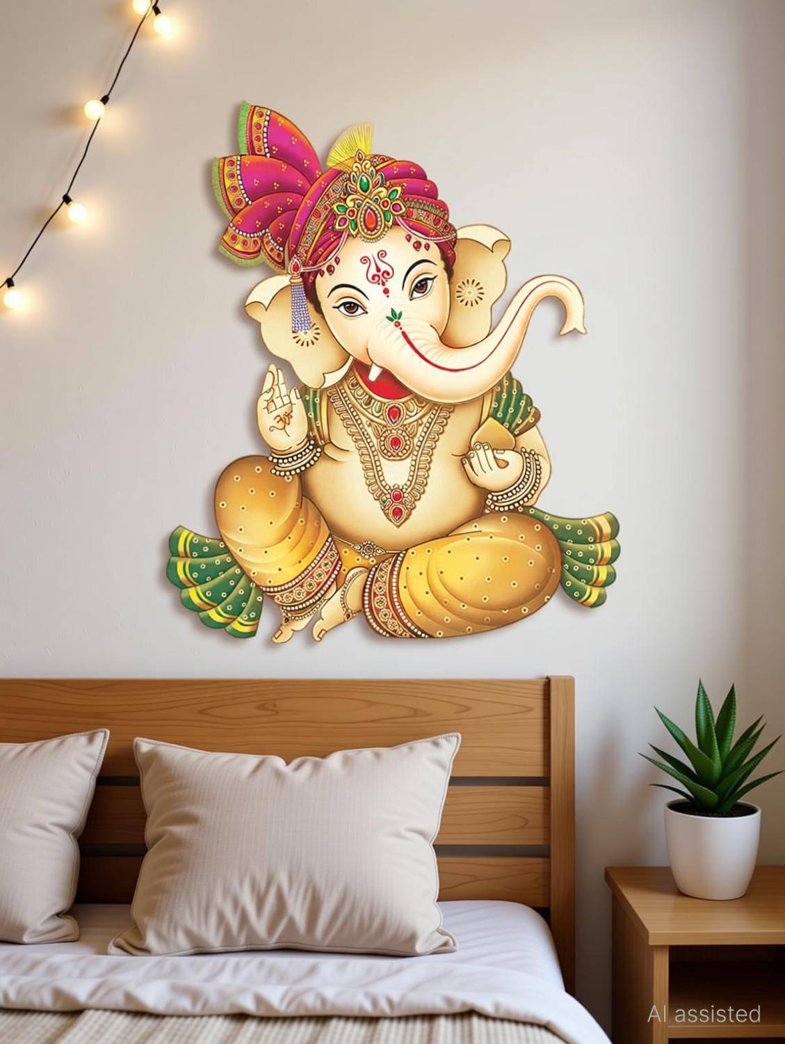 Ajay craft 60 cm wall sticker decoration 60x60cm lord ganesh ji Self Adhesive Sticker