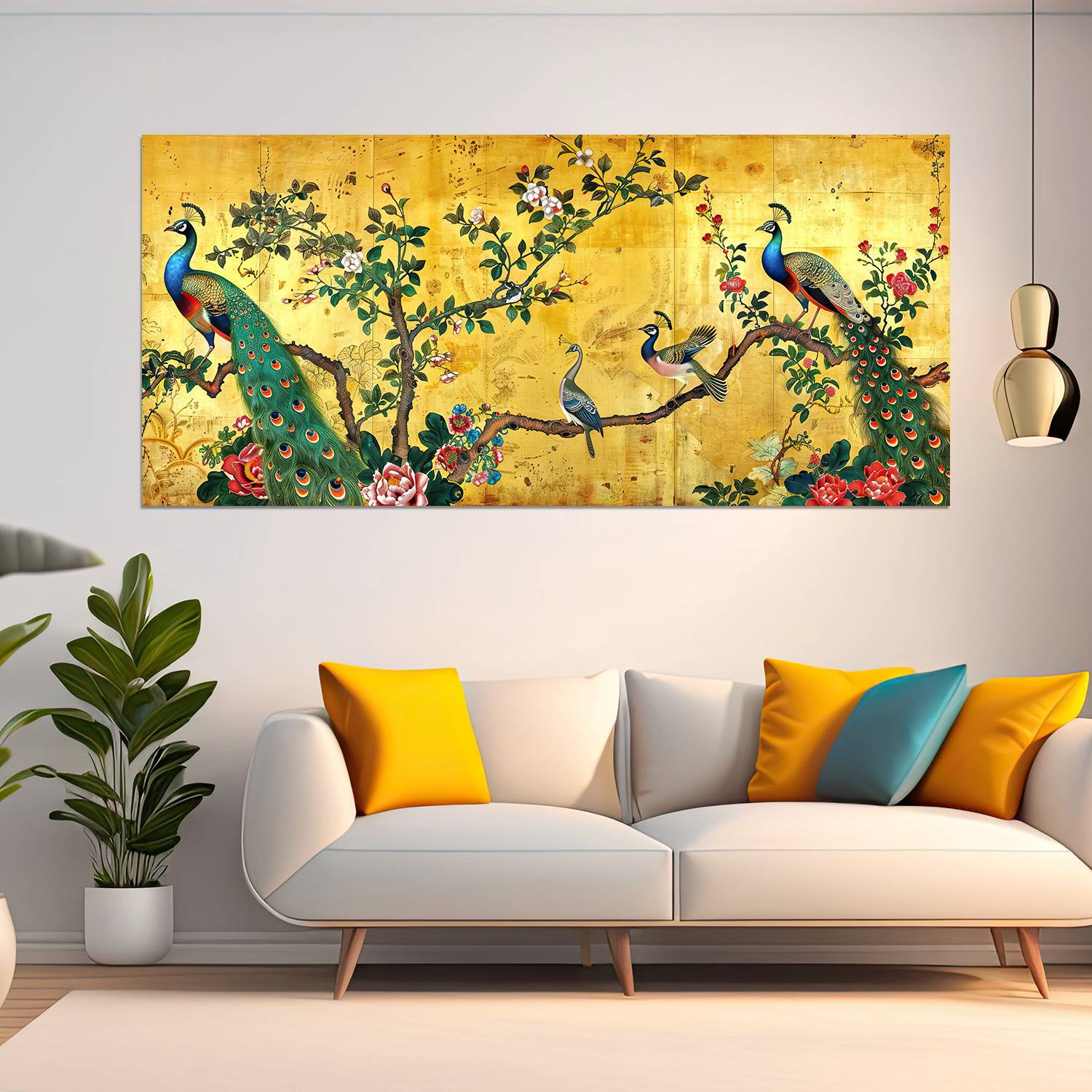 Bnezz 100 cm Wallpaper For Walls Peacock Wall Stickers For Bedroom Wall Posters Big Size Self Adhesive Sticker