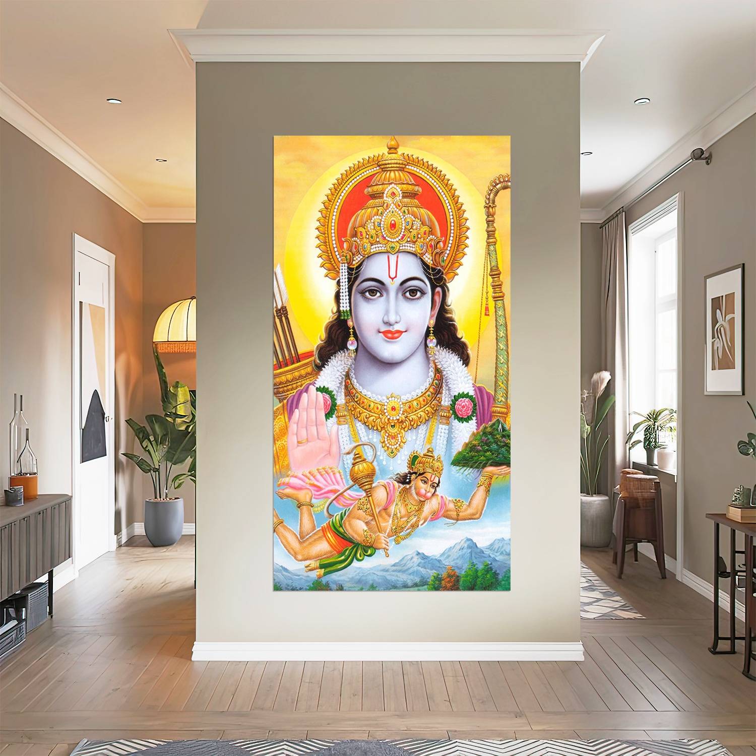 Bnezz 100 cm Wallpaper For Walls Shri ram Wall Stickers For Bedroom Wall Posters Big Size Self Adhesive Sticker