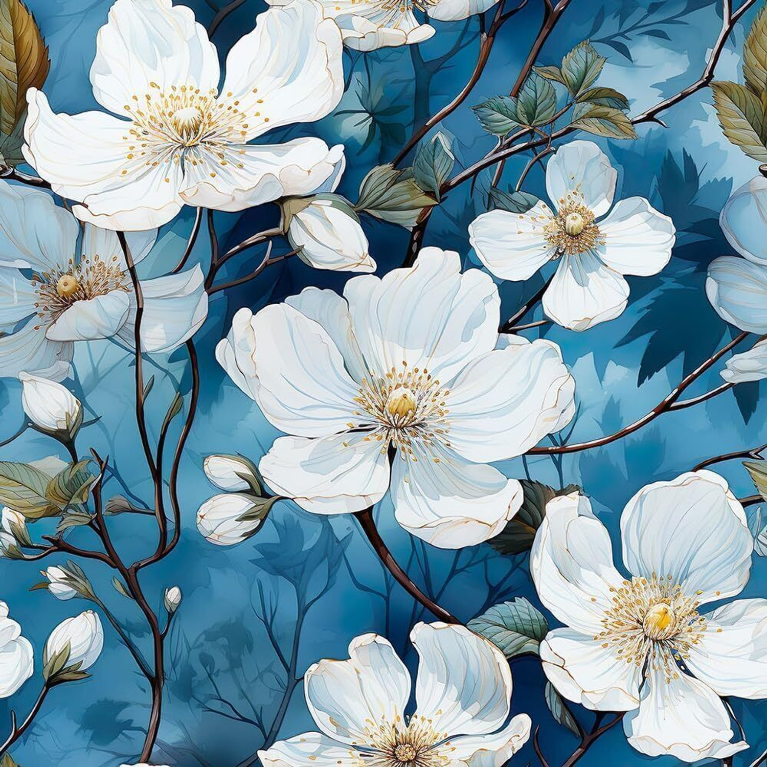Image of Anna Stella 304.8 cm Waterproof Wallpaper Wall Sticker Texture Floral Self Adhesive Sticker