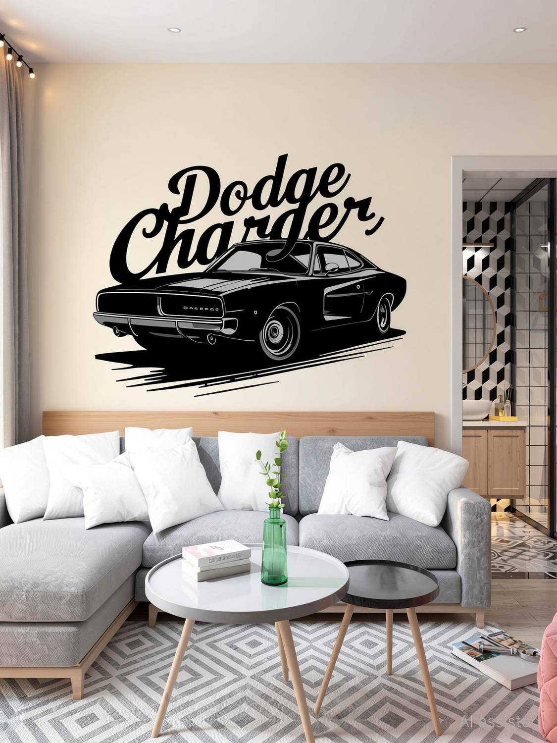 ArtfulDecals 24 inch Adorable aesthetic Dodge car Wall sticker for your Home decoration Self Adhesive Sticker