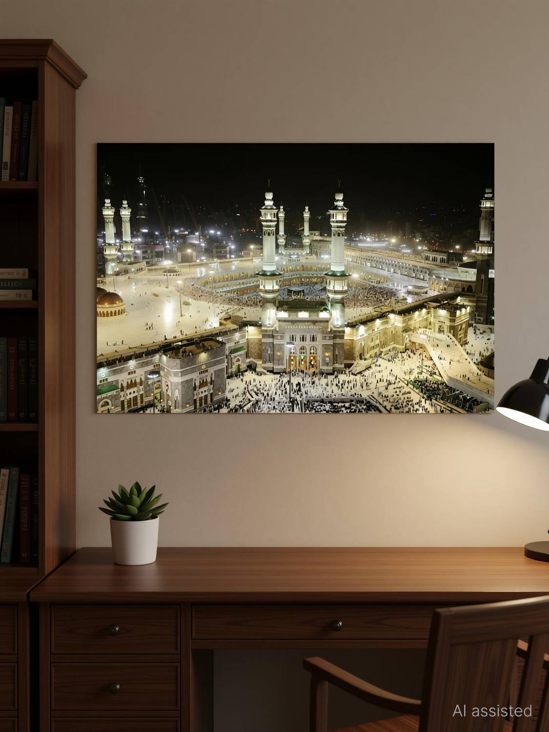 Ashtawalldecor 36 inch Makka Madina Poster For Livingroom Home office Wall Decor (Size 24x36 Inch) Self Adhesive Sticker