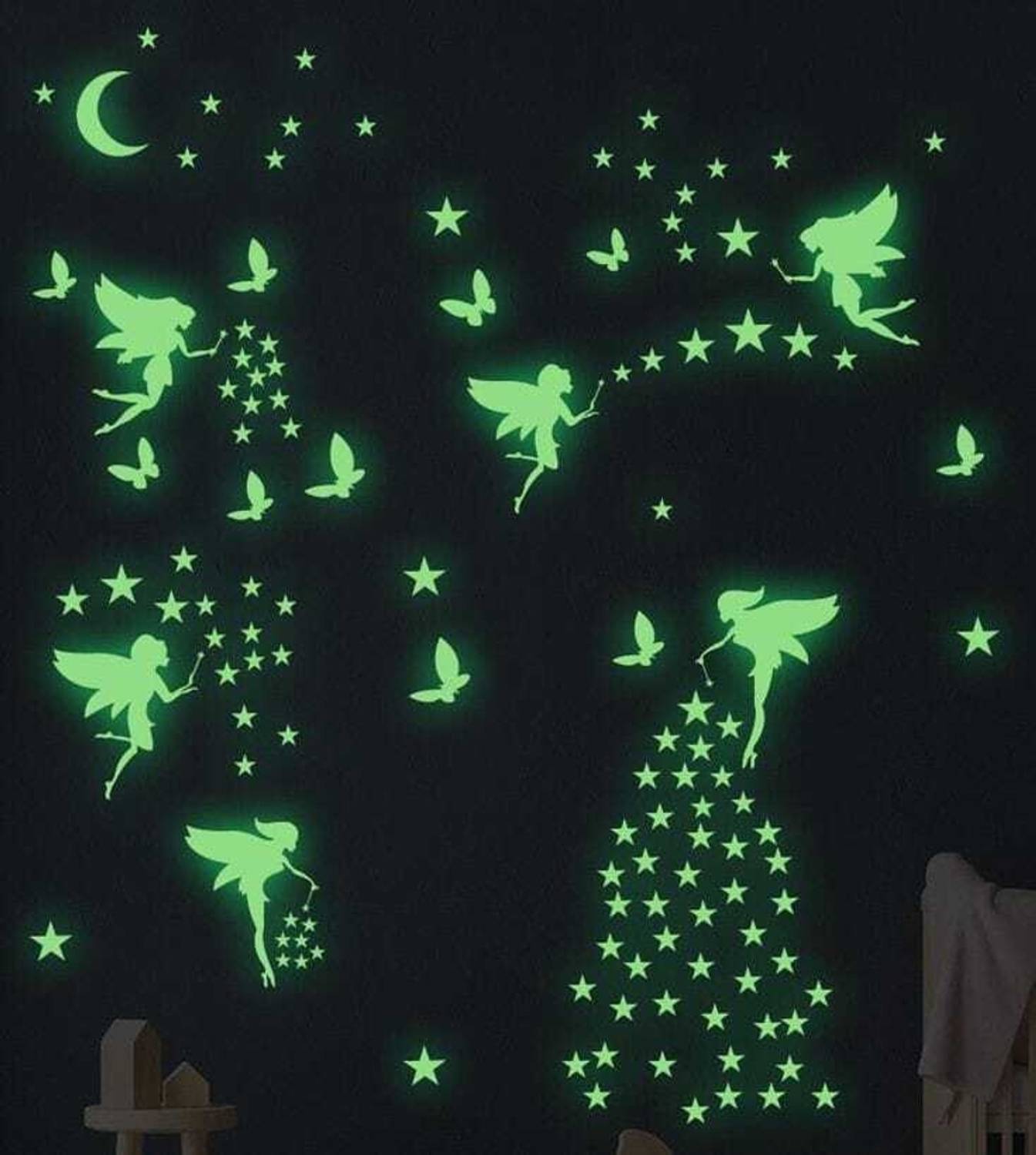 Anitaa.Enterprises 1 inch Night Radium Star Self Adhesive Sticker
