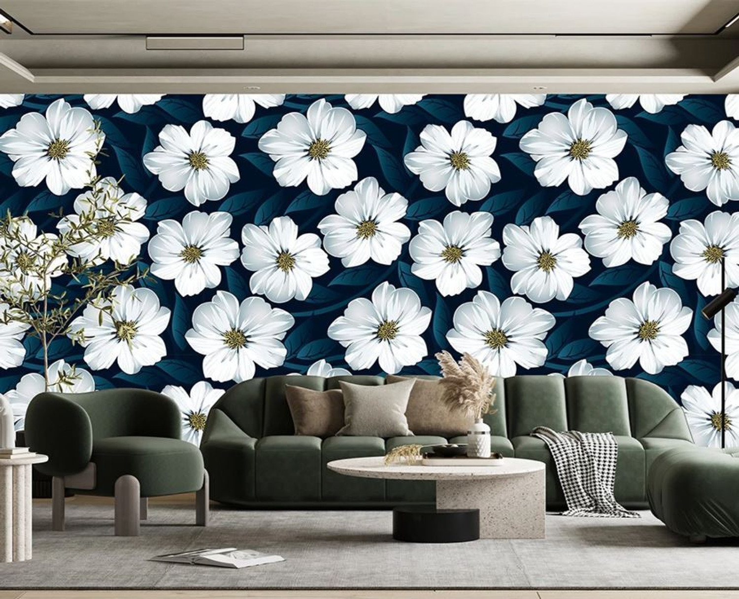 Image of walldecoree 300 cm BLUE FLOWER PACK 3 Self Adhesive Sticker