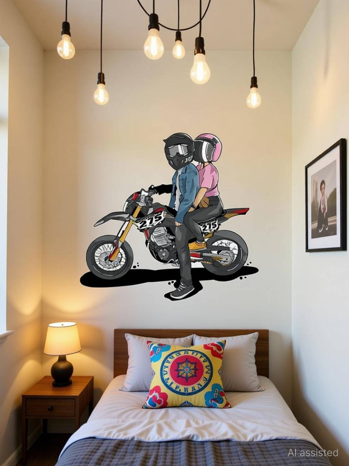 ArtistcDecals 59 cm Bike Wall Sticker Big size sticker, 3D sticker of royal enfield, for Home Self Adhesive Sticker