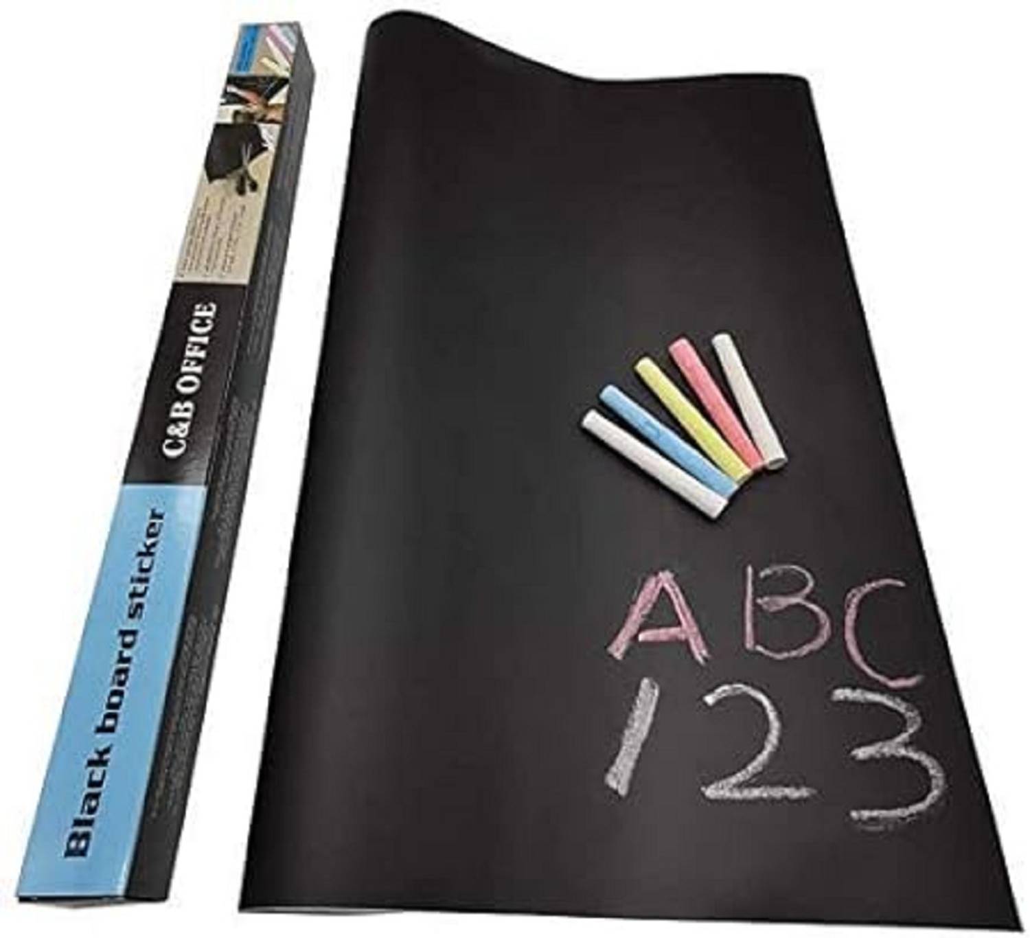 WORLDFASHION 60 inch Black Board Wall Sticker Paper Roll for Home, School, Office 200x45 cm Chalkboard Sticker