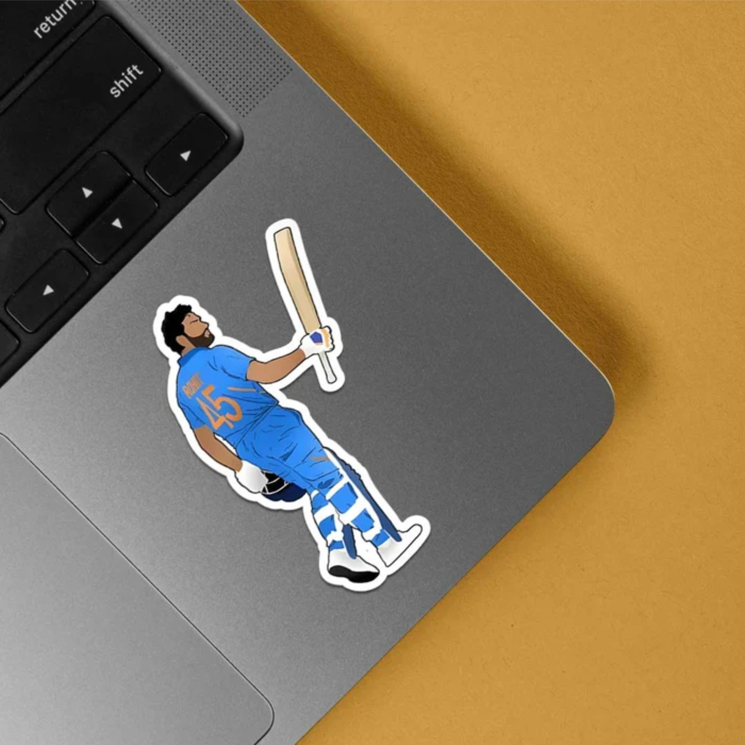 Image of ESTLIO 6 inch 3 Pcs Cricket Player Sticker Set for Laptop Car Bike Helmet Notebook Removable Sticker