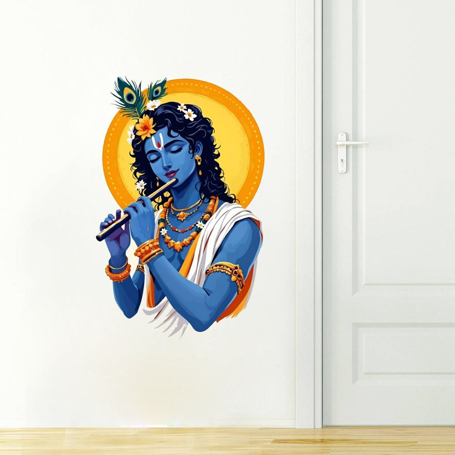 Image of STICKER STUDIO 30 cm Krishna Wall Sticker Self Adhesive Sticker