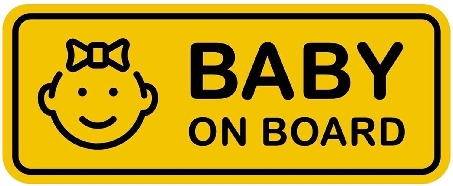 ASW 6 inch Baby On Board Car Stickers – 6 x 2.4 Inch Self Adhesive Sticker