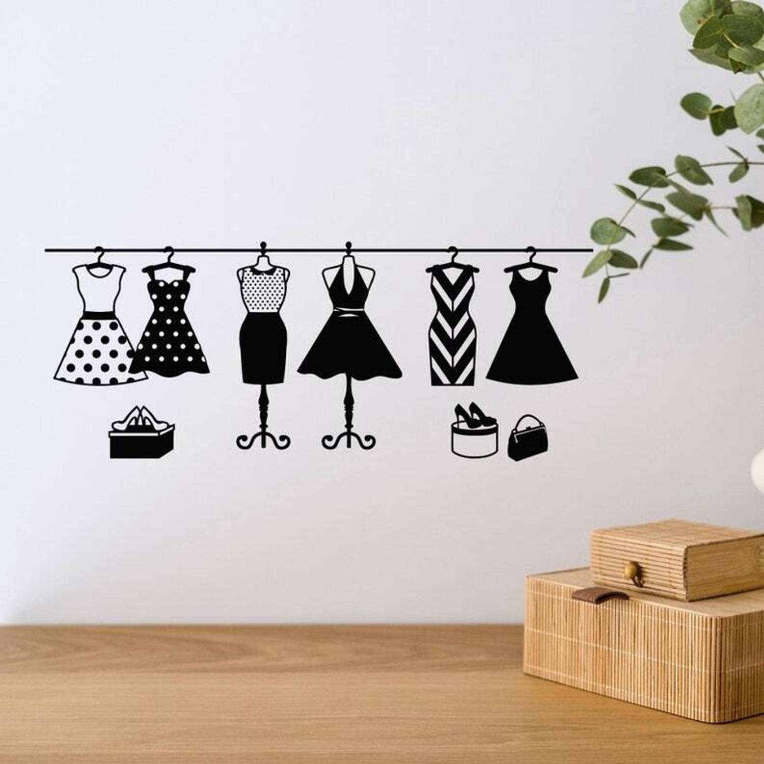 SnappyVinyl 22 cm Dresses Store Fashion Studio Dress Wall Sticker PVC Vinyl  Self Adhesive Sticker Price in India - Buy SnappyVinyl 22 cm Dresses Store  Fashion Studio Dress Wall Sticker PVC Vinyl