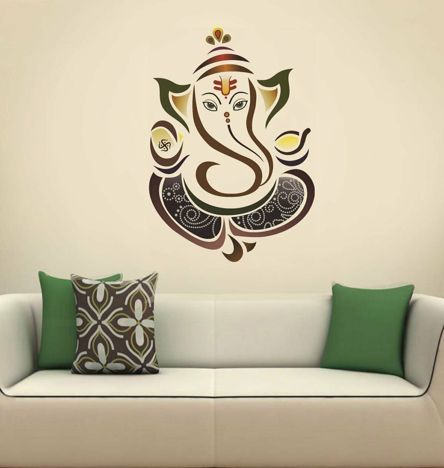 Riditcreation 60 cm God Ganesh Wall Sticker Self Adhesive Sticker