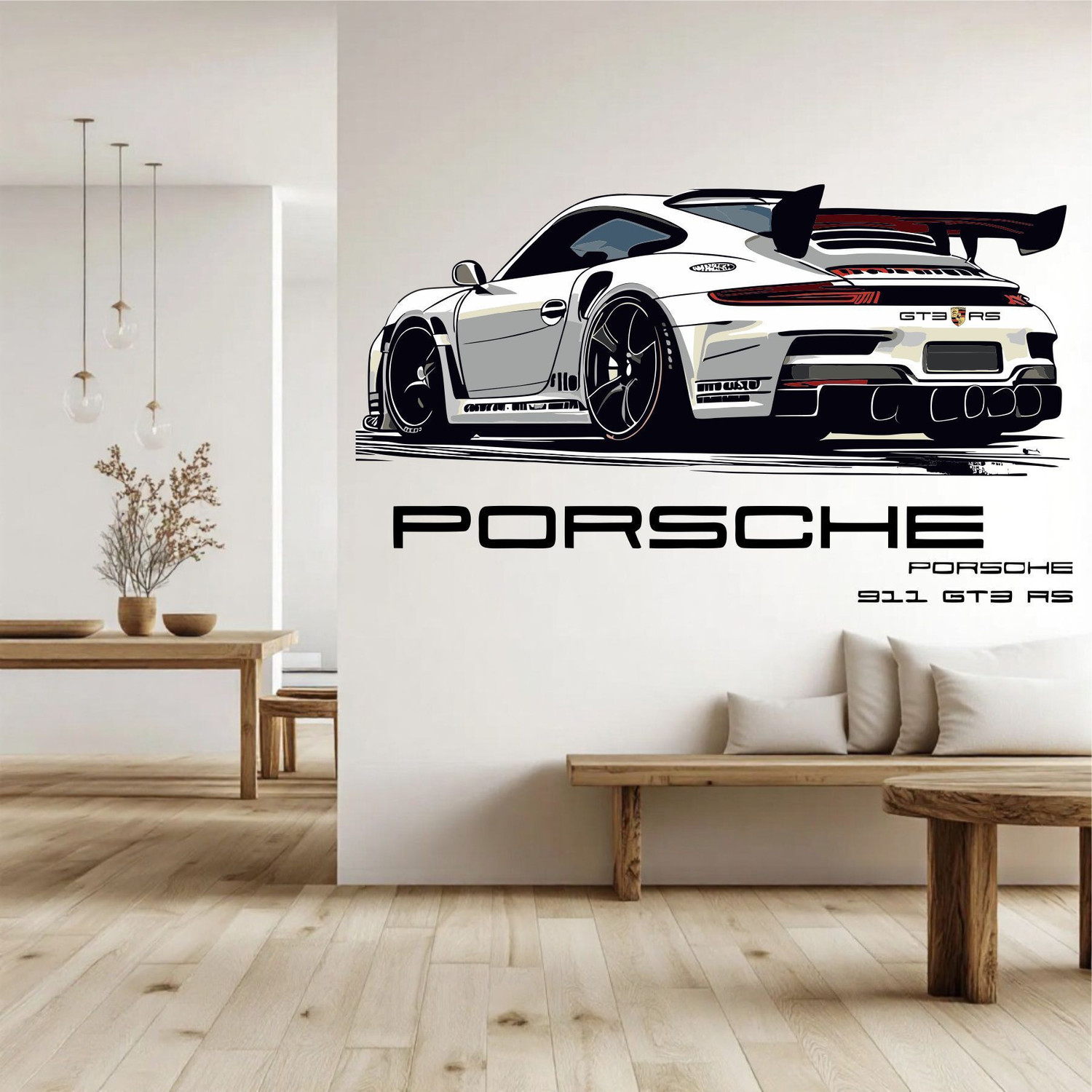 Image of WallBiirds 60 cm Porche 911 GT3 RS Supercar Cool wall sticker Self Adhesive Sticker