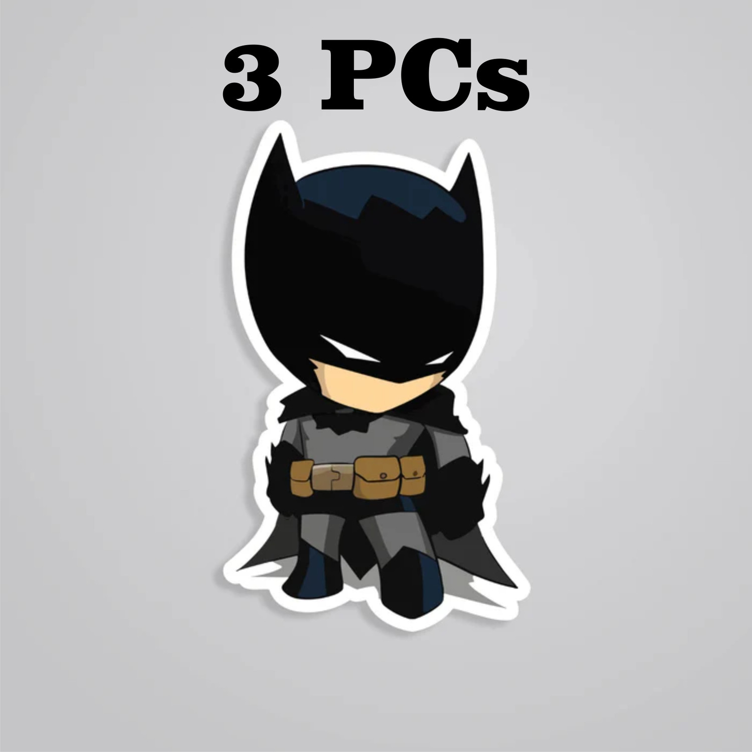 Image of ESTLIO 6 inch Cartoon Vinyl Sticker Pack of 3 | Black Mask Hero Decal for Laptop Car Bike Removable Sticker