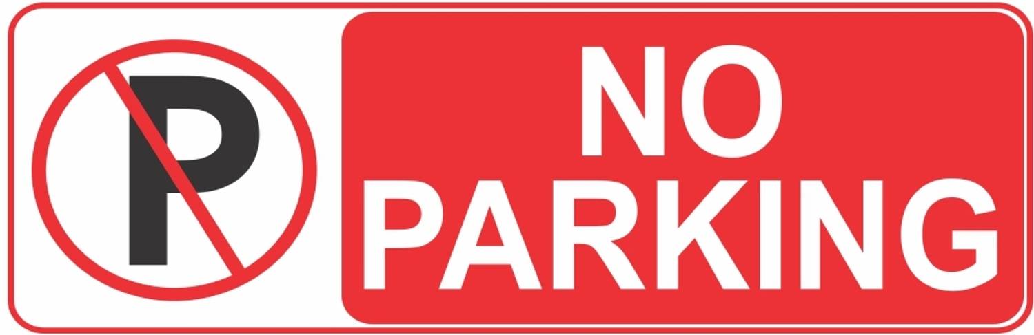 AKPrint 32 cm NO PARKING STICKER WATER PROOF (PVC) Self Adhesive Sticker