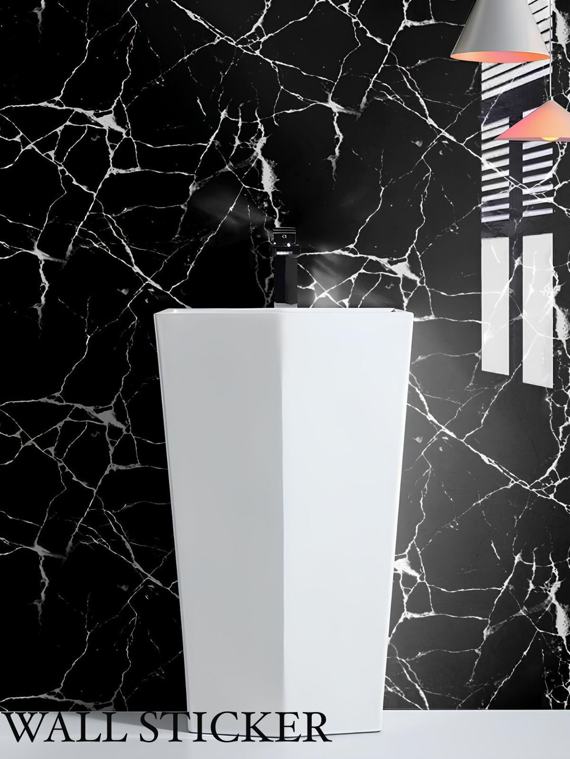 Image of voltify 200 cm Waterproof Wall Sticker For Kitchen & Home Decor - Glossy Marble Pattern Self Adhesive Sticker