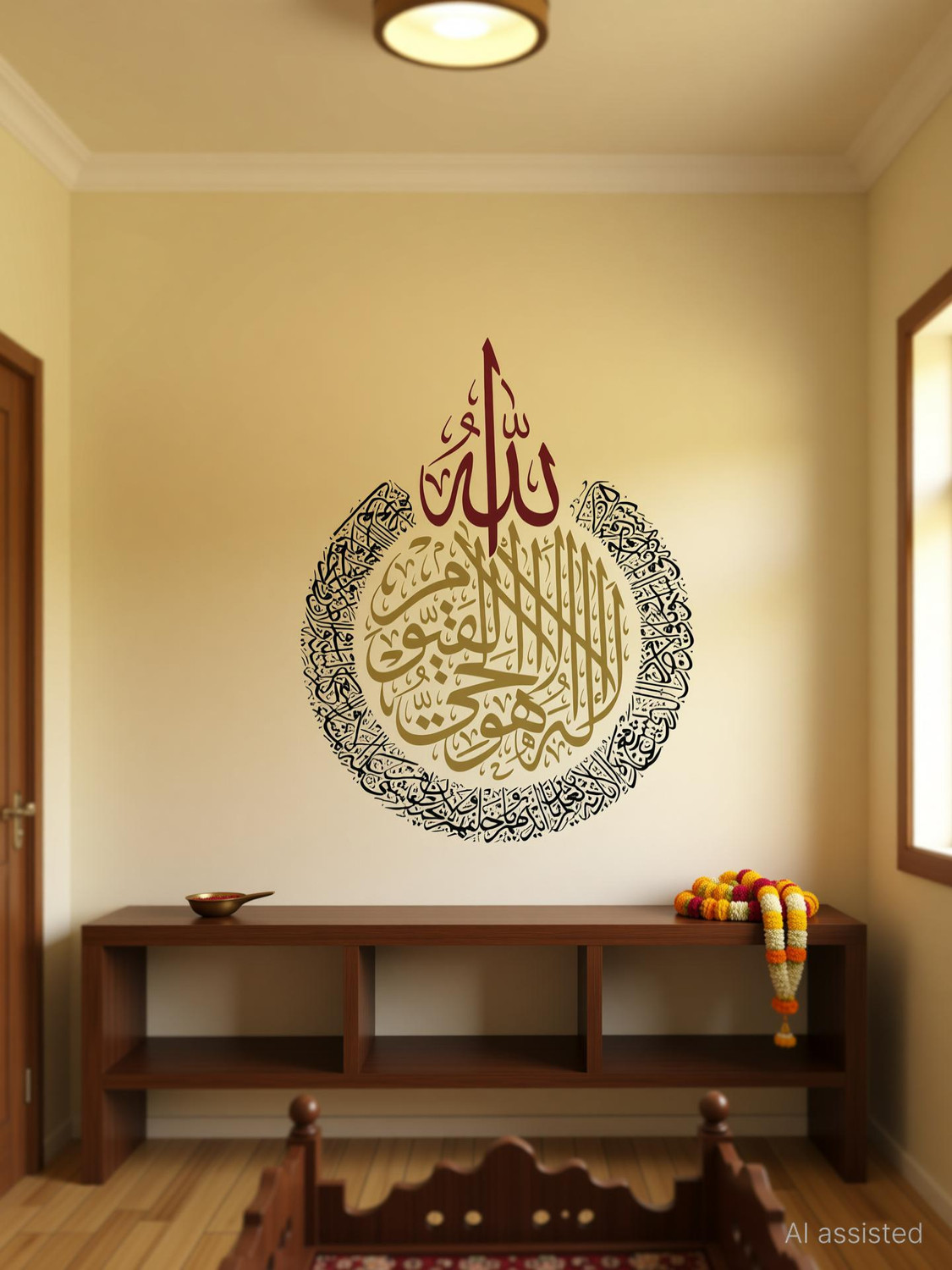 Image of Azan Creation 45.72 cm Ayatul Kursi Wall Sticker 45X58 CM Self Adhesive Sticker (Pack of 1)