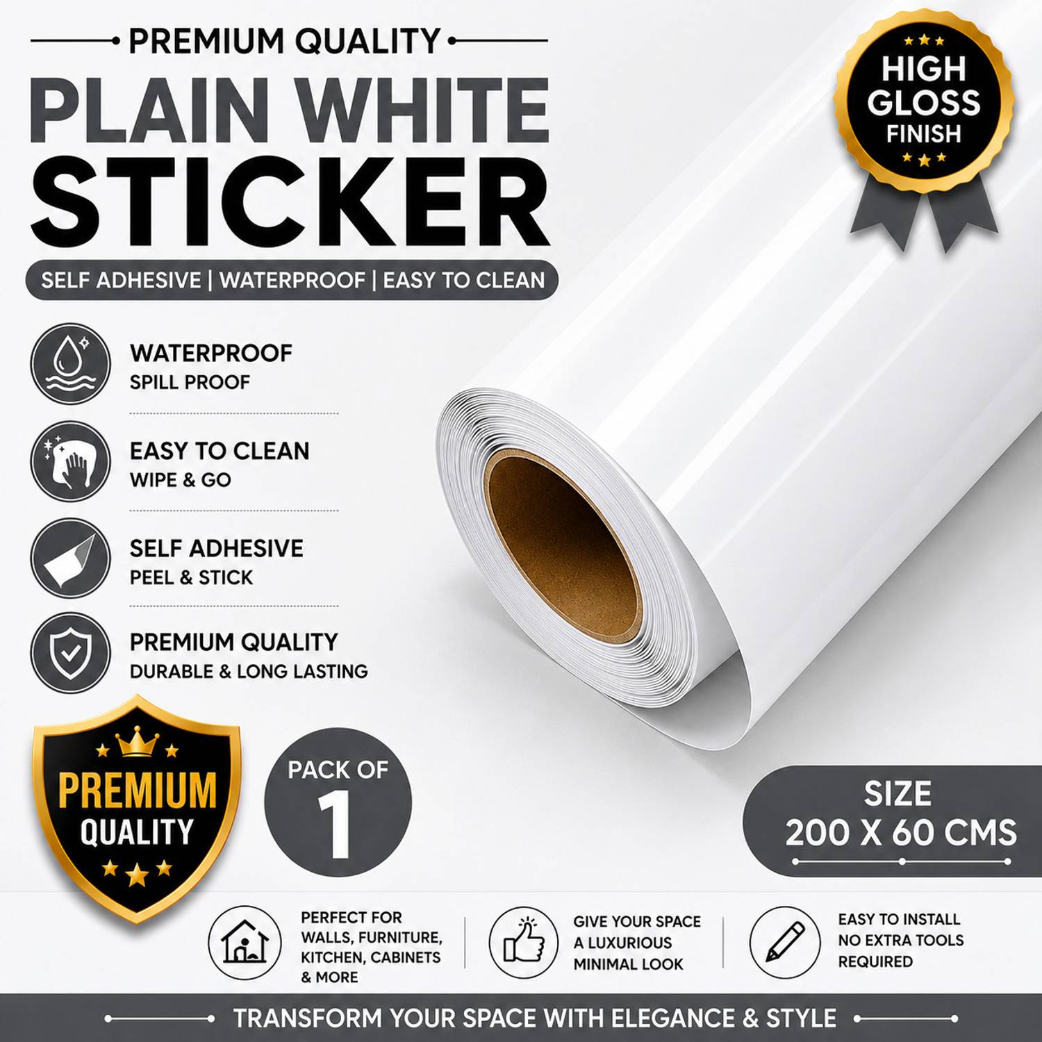 AMBDDED 200 cm AMB-STICKER-016-PACKOF1 Self Adhesive Sticker