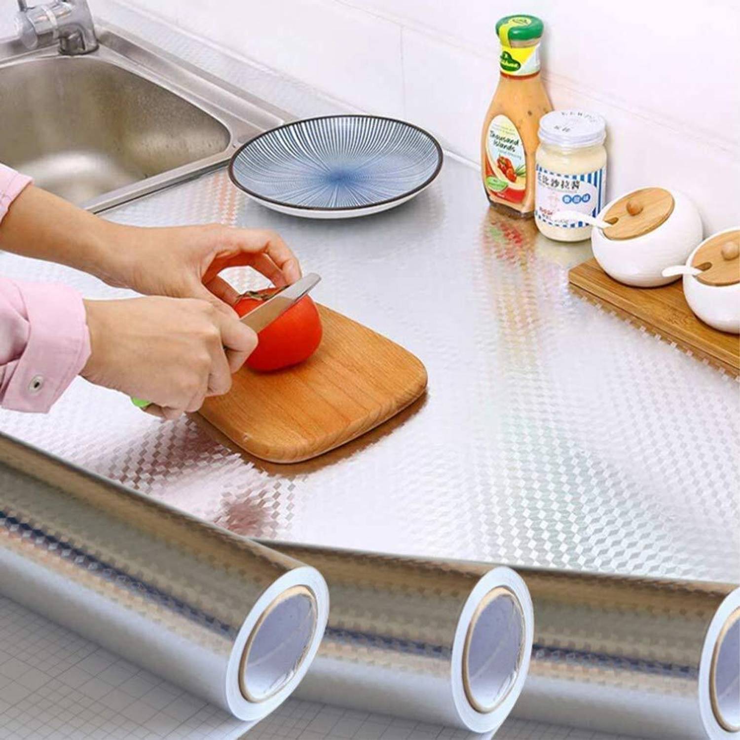 avnish 200 cm Wallpaper, Kitchen Stickers Aluminium Foil Stickers (40 x 200 cm)(pack of 1) Self Adhesive Sticker