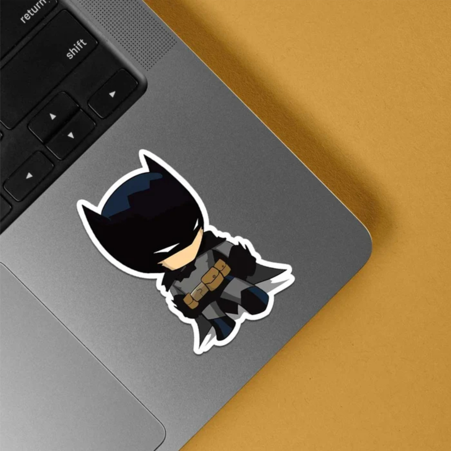 Image of ESTLIO 6 inch Cartoon Vinyl Sticker Pack of 3 | Black Mask Hero Decal for Laptop Car Bike Removable Sticker