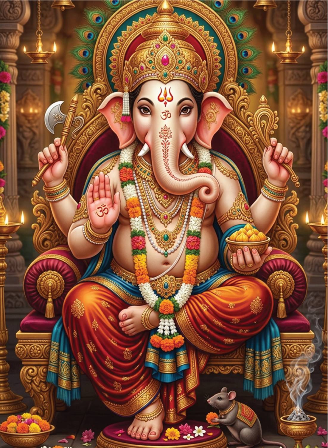 mandhagani 50 inch VINAYAKAR WALL STICKER-LORD GANESHA WALL STICKER-LORD GANESH WALL POSTER Self Adhesive Sticker