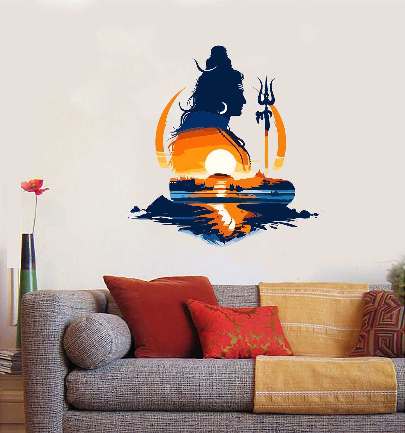 Image of Annurcreation 24 inch Mahadev Shiv jii God Wall Sticker and Murals Removable Sticker